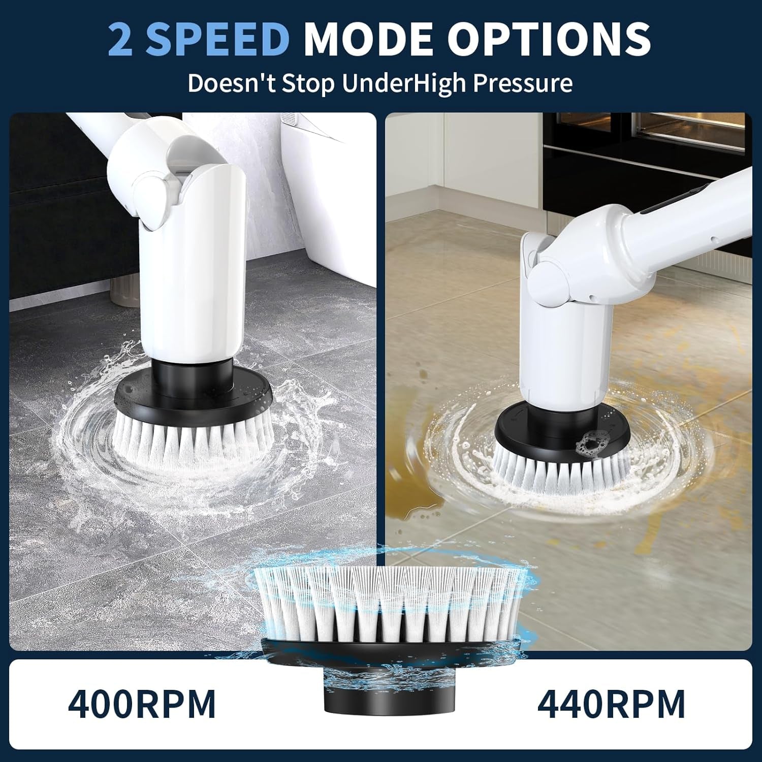 Revolutionary Electric Spin Scrubber - Cordless Cleaning Brush with Digital Display, 2 Powerful Speeds, 8 Versatile Brush Heads, IPX7 Waterproof Design, and Adjustable Long Handle for Effortless Cleaning of Bathrooms, Tiles, Showers, and Cars